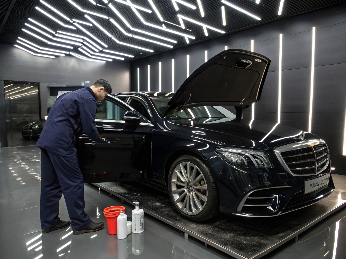 Complete mobile detailing service on a luxury vehicle