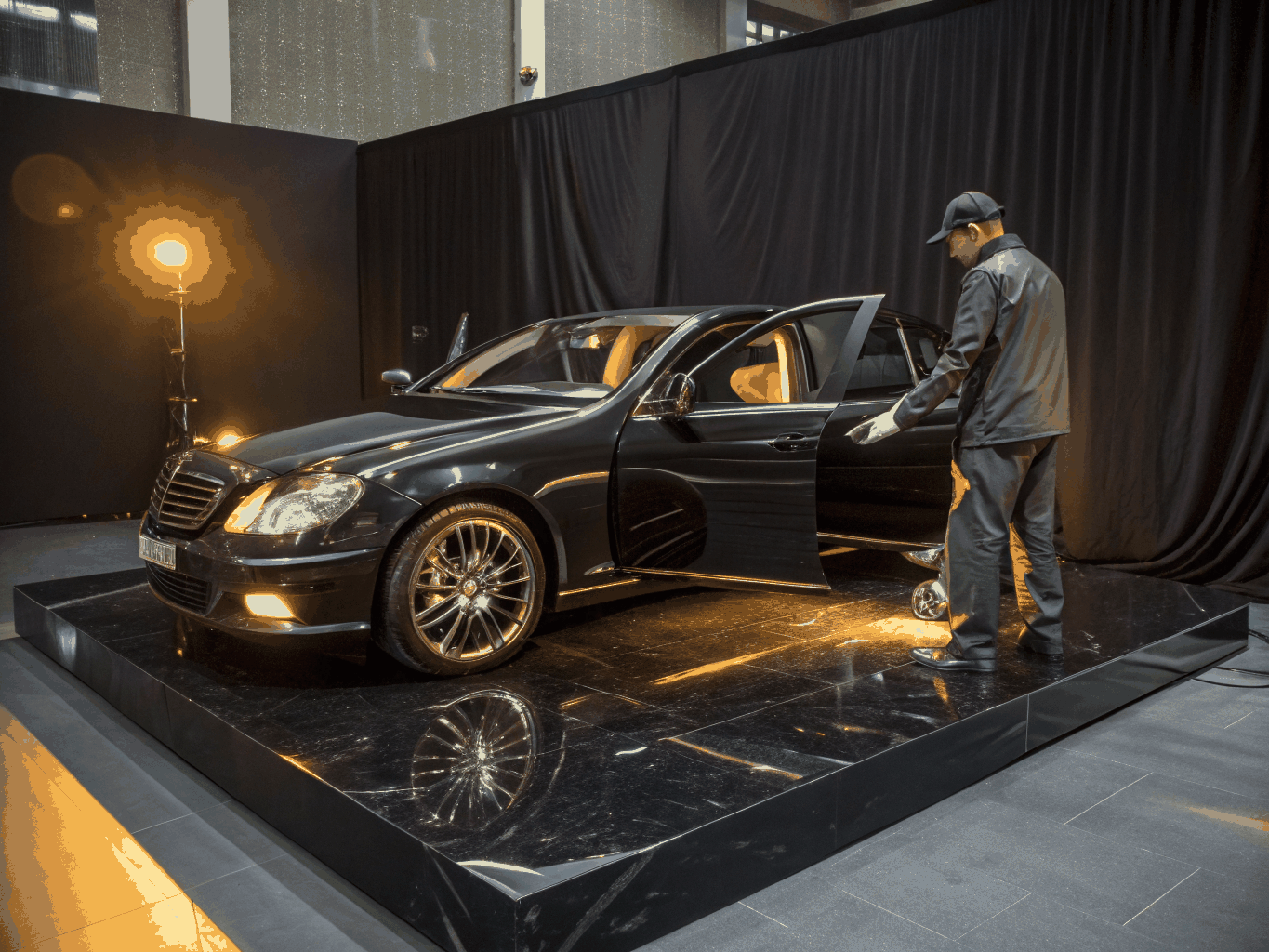 Professional hand wash of a luxury vehicle